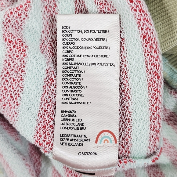 New! FP We The Free Classic Striped Oversized Crewneck in Cherry Combo - Picture 12 of 12